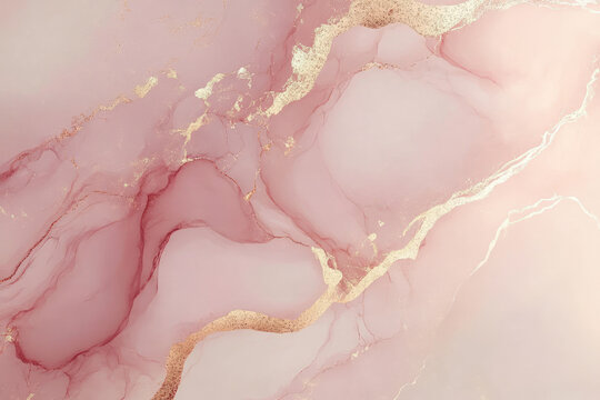 A beautiful pink marble pattern integrated with shimmering gold streak effects, offering a refined artistic touch.