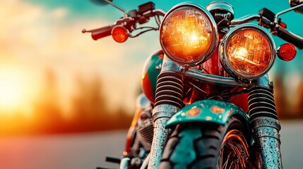 A close up of the front end of a motorcycle