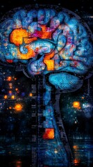 Obraz premium A picture of a human brain with a question mark on it