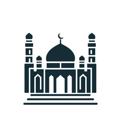 Islamic Mosque Silhouette Design Vector Illustration.