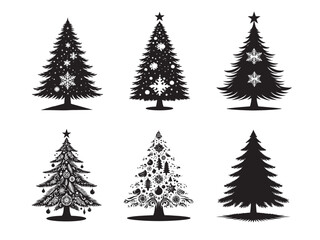 Christmas tree elements vector set  