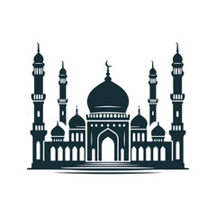 Islamic Mosque Silhouette Design Vector Illustration.