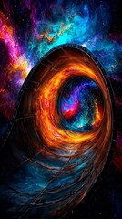 A black hole in the middle of a nebula filled with stars