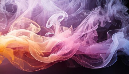 Fototapeta premium Abstract Colorful Ink Smoke Swirls in Blue, Pink, and Orange, Fluid Art Background