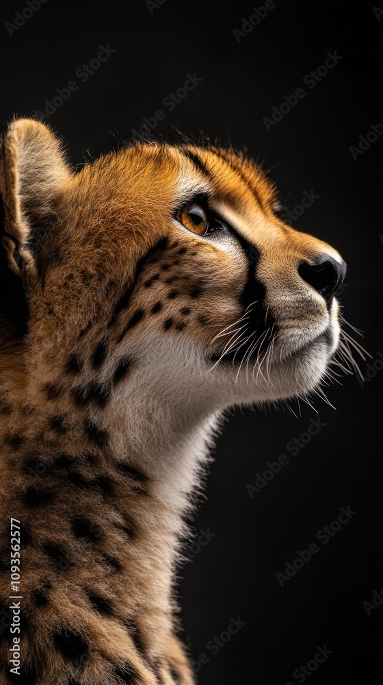 Poster A close-up profile of a cheetah showcasing its distinctive features and expression.