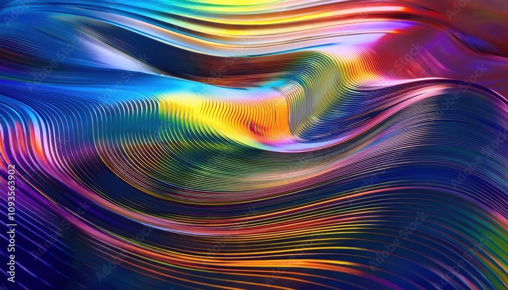 Aufkleber Dynamic Chromatic Waves. Mesmerizing Display of Vivid, Fluid Color Transitions Perfect for Abstract Art, Digital Wallpaper, or Inspiring Creative Design Concepts in Modern Visual Media