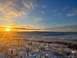 sunrise in early winter morning