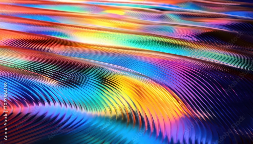 Poster Dynamic Chromatic Waves. Mesmerizing Display of Vivid, Fluid Color Transitions Perfect for Abstract Art, Digital Wallpaper, or Inspiring Creative Design Concepts in Modern Visual Media