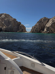 Fototapeta premium Cabo San Lucas Ocean Pacific Baja California Boat Yachting Sailing Rocks Nature Mexico