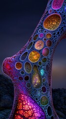Naklejka premium A 3D illustration of a cell with many different colored cells