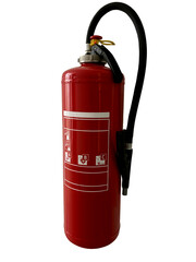 red fire extinguisher isolated
