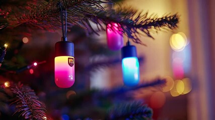 Festive christmas tree lights shimmering in colorful patterns and vibrant hues - Powered by Adobe
