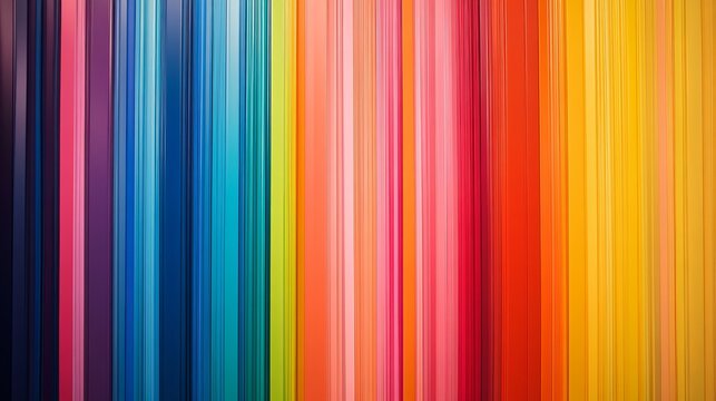 An array of vibrant vertical stripes featuring a spectrum of bold colors creates an eye-catching abstract pattern perfect for modern design inspiration.