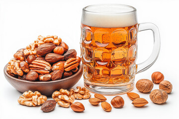 Flips snacks movie time , beer nuts isolated on white background