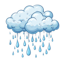 Cartoon rain cloud with raindrops © moly