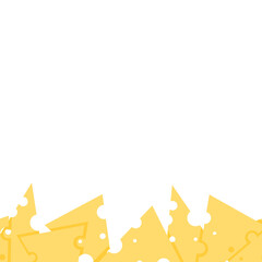 Obraz premium Seamless border of yellow cheese triangles with holes