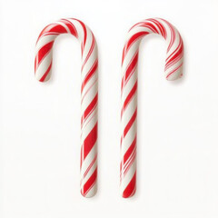 Fototapeta premium candy canes with red and white stripes isolated on transparent background Generative Ai. 