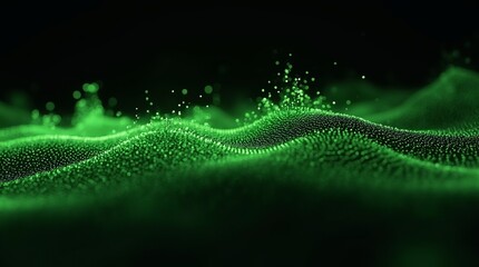 Dynamic green fluid waves in motion animation - abstract conceptual art for inspiration and creativity