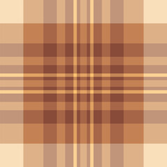 Sexual plaid background seamless, craft textile check texture. Youth fabric tartan pattern vector in orange and red colors.