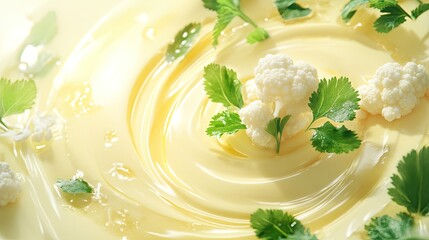 Creamy Yellow Sauce with Cauliflower and Herbs
