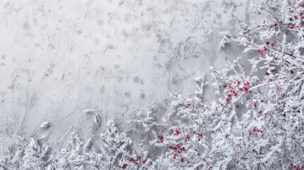 Fototapeta premium christmas snow background with red balls and tree