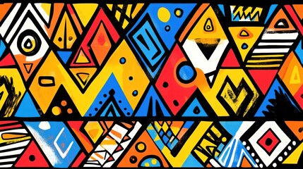Vibrant Geometric Abstract Art: A Colorful Tapestry of Shapes and Patterns
