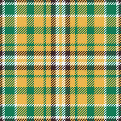 Quality vector tartan check, colorful plaid fabric seamless. Aged textile background texture pattern in amber and mint colors.