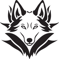 Obraz premium A striking silhouette of an Ethiopian Wolf's head