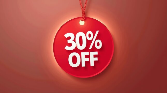 Light Blue 30% Off Tag - 30% off, discount, sale, promotion, offer, savings, pricing, marketing, retail, advertising, blue, tag, circular, text, numeric, abstract, shopper, buy 