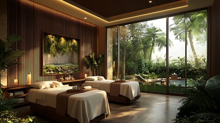 Fototapeta premium A massage center with a modern, luxurious design and high-end amenities