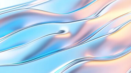 Naklejka premium Abstract Metallic Liquid Waves in 3D