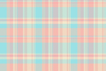 Warmth check seamless plaid, buffalo background vector tartan. Pyjamas pattern fabric textile texture in light and cyan colors.