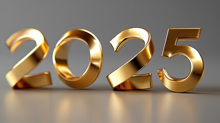 Golden 2025 numerals on gray background.