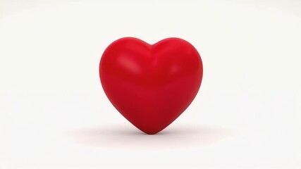 Simple red heart on a clean white background, concept of love and Valentine's Day simplicity