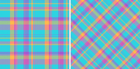 Textile tartan check of seamless plaid pattern with a fabric background texture vector. Set in summer colors. Picture frame ideas.