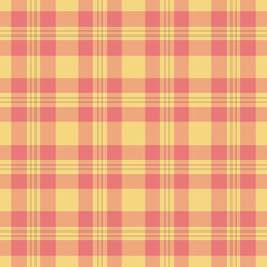 Paint seamless tartan textile, goose foot fabric pattern background. Amber plaid check vector texture in orange and amber colors.