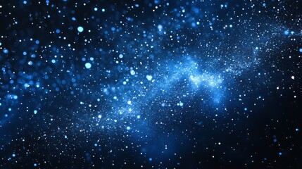 Christmas night. The first star lit up in the winter forest with snow and the night starry sky. Christmas Eve concept. Comet falls in the starry night sky