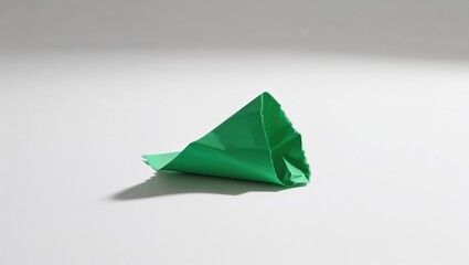 Folded Green Paper Abstract Shape
