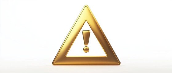 Golden triangle warning sign with exclamation mark.