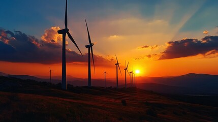Obraz premium Renewable energy sources in action