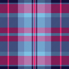 Identity seamless fabric textile, girl background tartan check. Glamor pattern vector texture plaid in dark and pink colors.