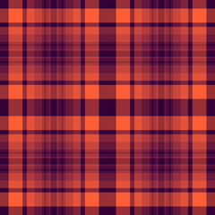 Simplicity pattern plaid textile, famous tartan check vector. 1940s fabric background texture seamless in red and dark colors.