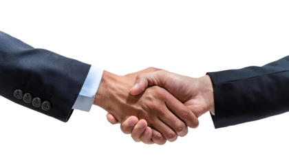 Professional Business Partners Shaking Hands - PNG on Transparent Background