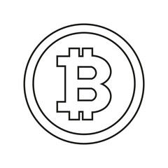 Obraz premium Bitcoin logo in minimalistic style