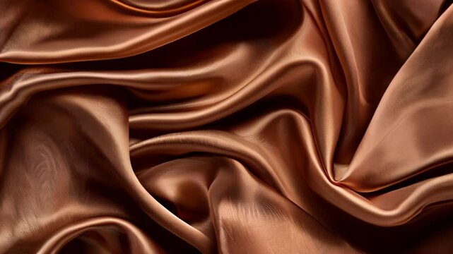 Luxurious flowing copper silk texture, ideal for slow motion video and elegant backgrounds