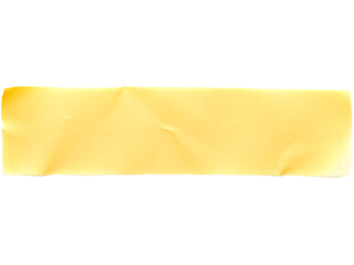 Wrinkled yellow rectangle, textured background.