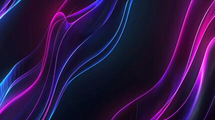 Naklejka premium Abstract neon lines on a dark background, Centralized white space for text