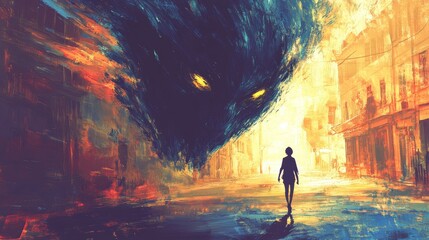 Fototapeta premium The Shadow Companion, Depression