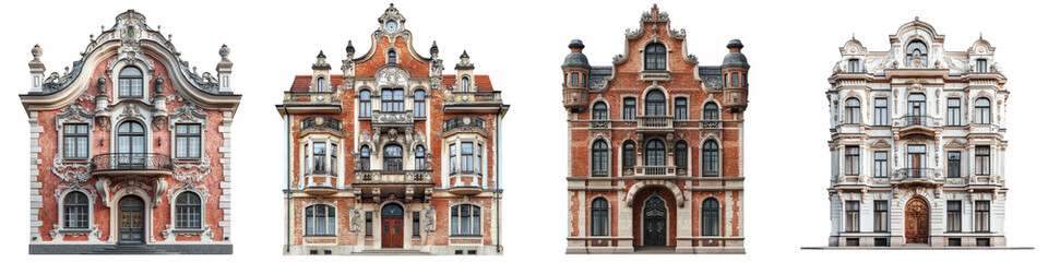 Fototapeta premium Historic Building – Architectural Landmark Reflecting Latvian Heritage Isolated on Clear White Background Highly Detailed 