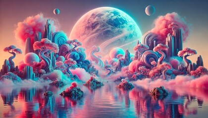 Fototapeta premium Symmetry in Nature: A Surreal Landscape